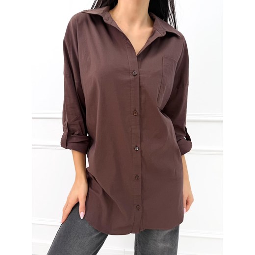 Czekoladowa Koszula Oversize Modnakiecka.pl 42 ModnaKiecka.pl