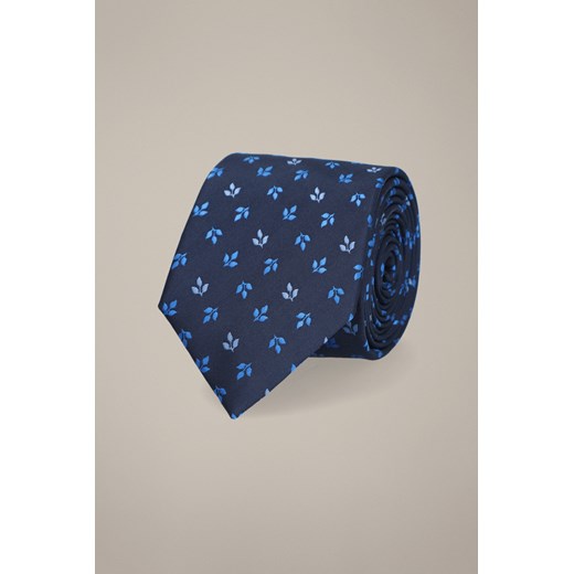 Krawat Granatowy Wzór w Liście ze sklepu Lancerto S.A. w kategorii Krawaty - zdjęcie 187536273