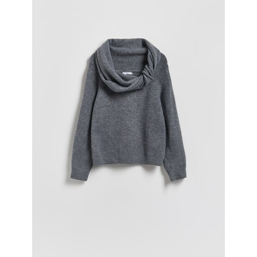 Reserved - Sweter z kołnierzem - ciemnoszary ze sklepu Reserved w kategorii Swetry damskie - zdjęcie 187536381