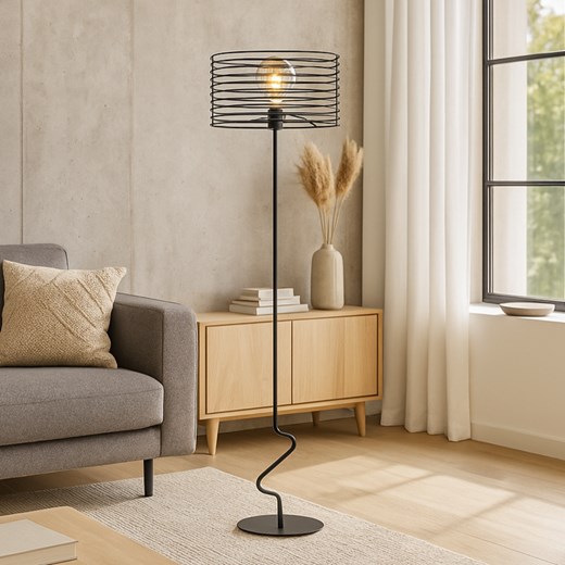 Nowoczesna lampa stojąca do sypialni PARLA LOFT z drucianym abażurem ze sklepu Lysne w kategorii Lampy podłogowe - zdjęcie 187538181