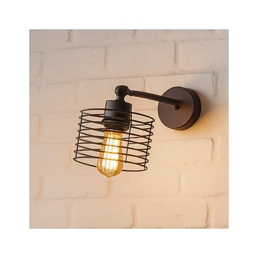 Czarna lampa ścienna loft z ruchomym kloszem RODOS LOFT ze sklepu Lysne w kategorii Lampy ścienne - zdjęcie 187538201