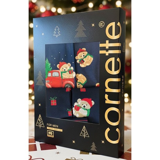 6-pack świąteczne bokserki i skarpetki męskie 913/01, Kolor granatowy-wzór, Rozmiar 2XL, Cornette ze sklepu Primodo w kategorii Majtki męskie - zdjęcie 187538372