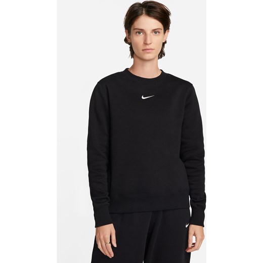 Damska bluza dresowa z półokrągłym dekoltem Nike Phoenix Fleece - Czerń ze sklepu Nike poland w kategorii Bluzy damskie - zdjęcie 187538580