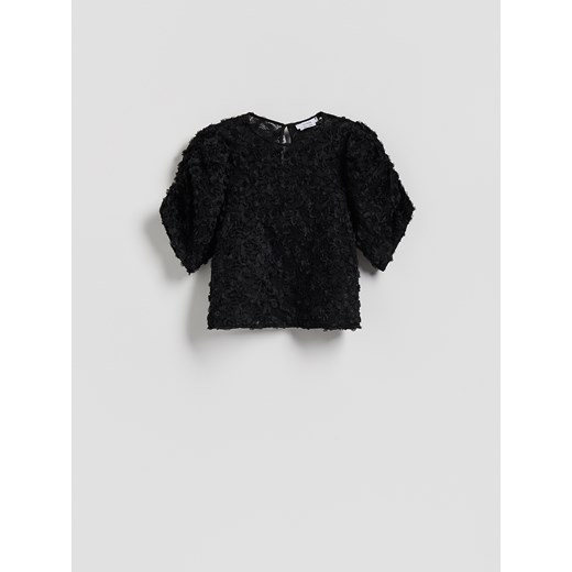 Reserved - Bluzka z aplikacjami - czarny ze sklepu Reserved w kategorii Bluzki damskie - zdjęcie 187538664