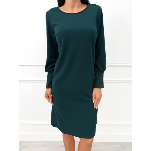 Ciemnozielona Klasyczna Sukienka ze sklepu ModnaKiecka.pl w kategorii Sukienki - zdjęcie 187538861