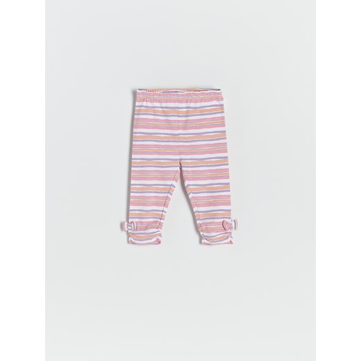 Reserved - Legginsy rybaczki w paski - biały ze sklepu Reserved w kategorii Spodnie dziewczęce - zdjęcie 187538980