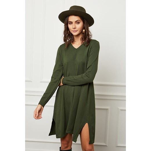 Joséfine Sukienka dzianinowa &quot;Farel&quot; w kolorze ciemnozielonym Joséfine M okazja Limango Polska