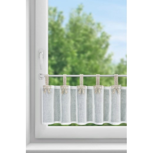 FIRANA GOTOWA MELISA NA SZELKACH 150 X 30 CM BIAŁY ze sklepu lenaodniemowlakadoszkolniaka.pl w kategorii Firany - zdjęcie 187539314