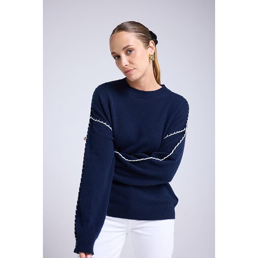 Maison Héritage Cashmere Kaszmirowy sweter w kolorze granatowym Maison Héritage Cashmere L/XL okazja Limango Polska