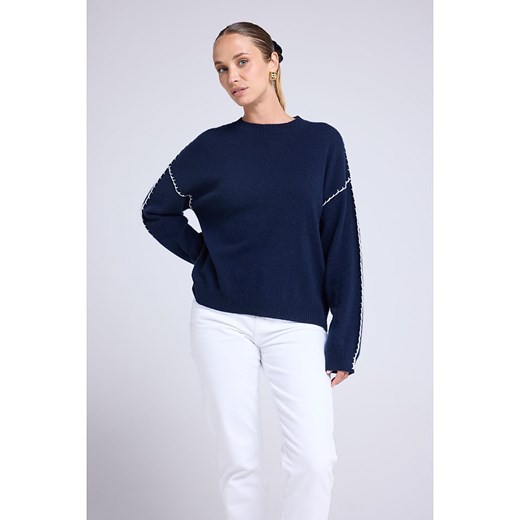 Maison Héritage Cashmere Kaszmirowy sweter w kolorze granatowym Maison Héritage Cashmere L/XL promocyjna cena Limango Polska