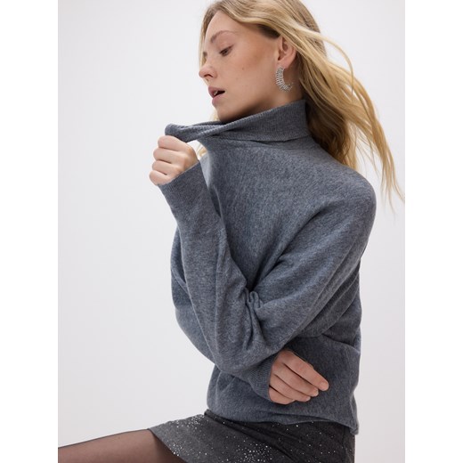 Reserved - Sweter z golfem - szary ze sklepu Reserved w kategorii Swetry damskie - zdjęcie 187539891