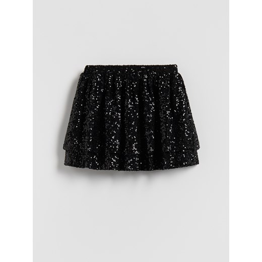 Reserved - Spódnico-szorty z cekinami - czarny ze sklepu Reserved w kategorii Spódnice dziewczęce - zdjęcie 187540001