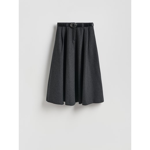 Reserved - Spódnica z wełną - ciemnoszary ze sklepu Reserved w kategorii Spódnice - zdjęcie 187540191
