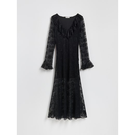 Reserved - Koronkowa sukienka maxi - czarny Reserved M Reserved