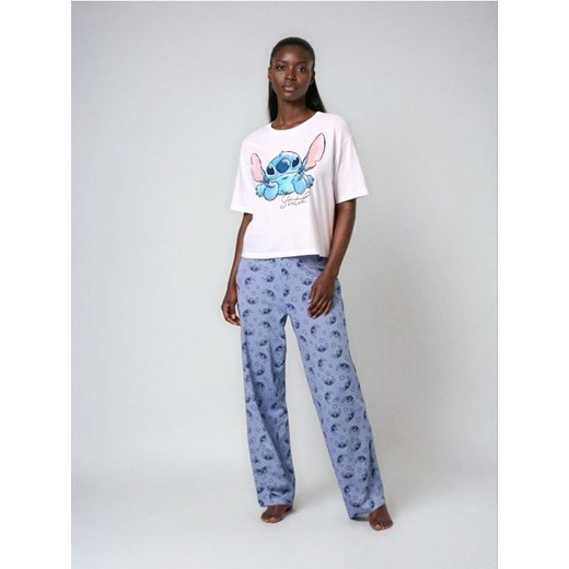 Sinsay - Bawełniana piżama dwuczęściowa Stitch - biały ze sklepu Sinsay w kategorii Piżamy damskie - zdjęcie 187540624