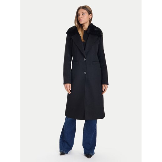Guess Płaszcz wełniany W5BL19 W2642 Czarny Regular Fit ze sklepu MODIVO w kategorii Płaszcze damskie - zdjęcie 187540714