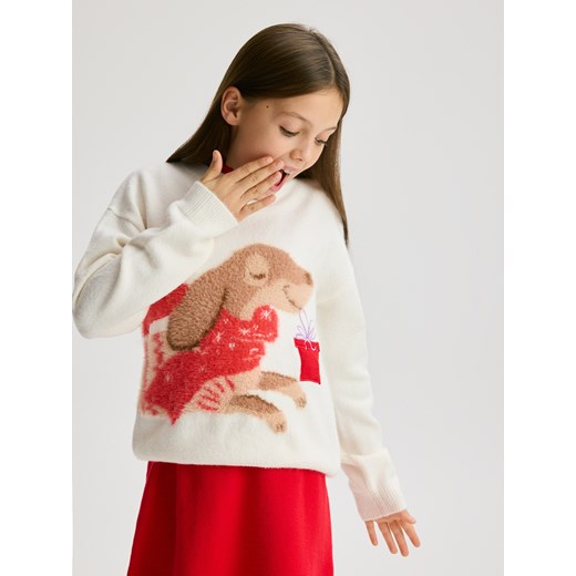 Reserved - Sweter z grającą aplikacją - wielobarwny ze sklepu Reserved w kategorii Swetry dziewczęce - zdjęcie 187541261