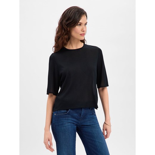 Drykorn Damska koszula z dzianiny - Nisle Kobiety Acetat czarny jednolity ze sklepu vangraaf w kategorii Swetry damskie - zdjęcie 187541561