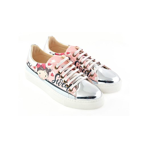 Goby Skórzane sneakersy w kolorze srebrno-jasnoróżowym Goby 40 okazja Limango Polska