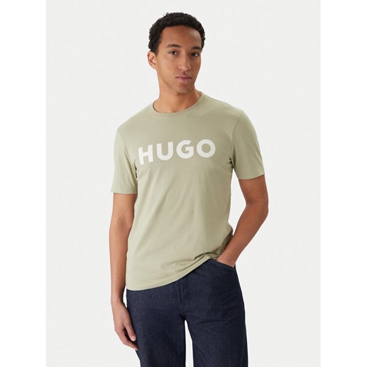 HUGO T-Shirt Dulivio 50467556 Zielony Regular Fit ze sklepu MODIVO w kategorii T-shirty męskie - zdjęcie 187543254