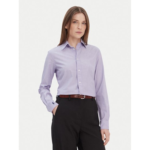 Polo Ralph Lauren Koszula 211941509003 Fioletowy Slim Fit ze sklepu MODIVO w kategorii Koszule damskie - zdjęcie 187543282