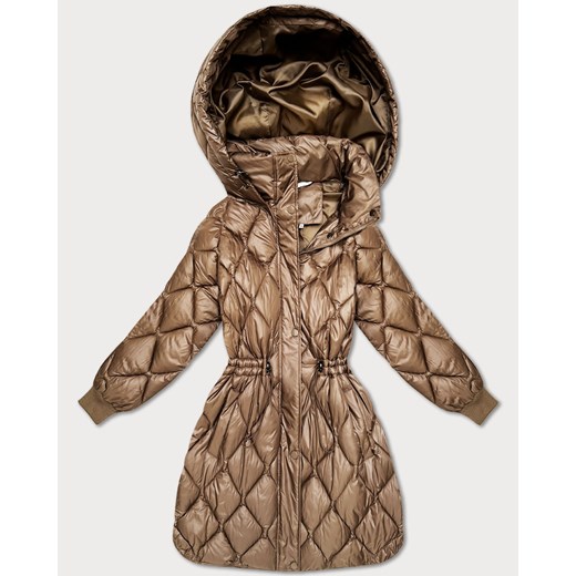 Obszerna zimowa kurtka damska oversize Minority brązowa (M2-6518-305) ze sklepu goodlookin.pl w kategorii Kurtki damskie - zdjęcie 187543544