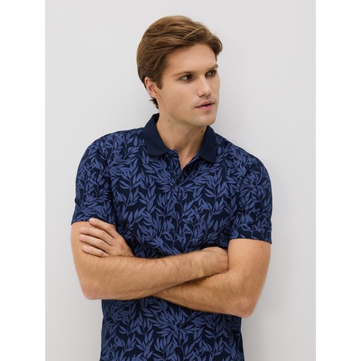 Reserved - Koszulka polo regular ze wzorem - granatowy ze sklepu Reserved w kategorii T-shirty męskie - zdjęcie 187543973