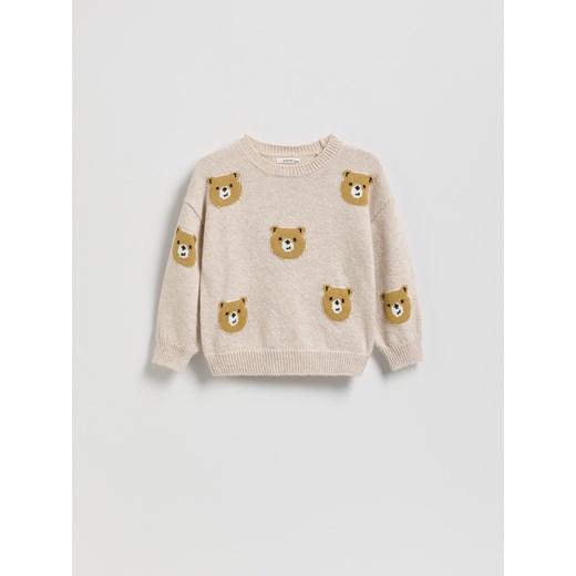 Reserved - Sweter ze wzorem - beżowy ze sklepu Reserved w kategorii Swetry chłopięce - zdjęcie 187544051
