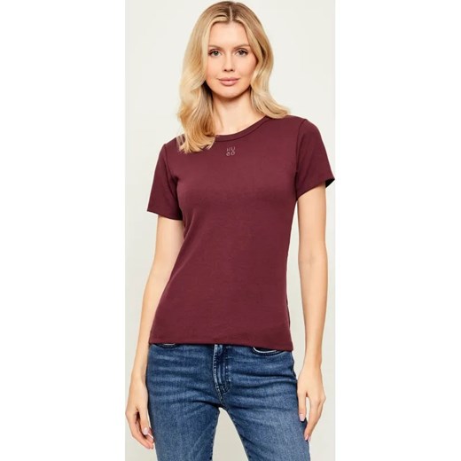 HUGO T-shirt Deloris | Regular Fit ze sklepu Gomez Fashion Store w kategorii Bluzki damskie - zdjęcie 187545150