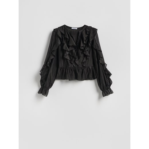Reserved - Bluzka z lyocellem - czarny ze sklepu Reserved w kategorii Bluzki damskie - zdjęcie 187545811
