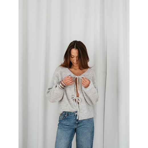 Reserved - Kardigan z wełną alpaki - jasnoszary Reserved S Reserved