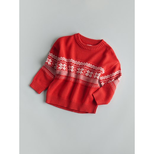 Reserved - Sweter ze wzorem - czerwony ze sklepu Reserved w kategorii Swetry chłopięce - zdjęcie 187545872