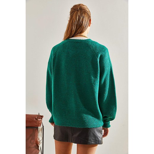 Bianco Lucci Sweter w kolorze zielonym Bianco Lucci onesize okazyjna cena Limango Polska