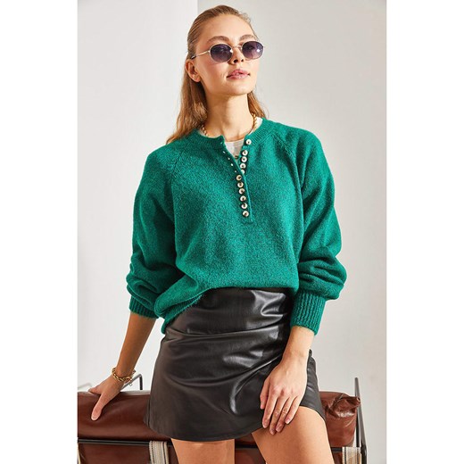 Bianco Lucci Sweter w kolorze zielonym Bianco Lucci onesize Limango Polska promocja