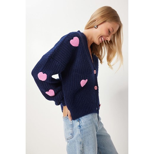 Happiness Istanbul Kardigan w kolorze granatowo-jasnoróżowym Happiness Istanbul onesize promocja Limango Polska