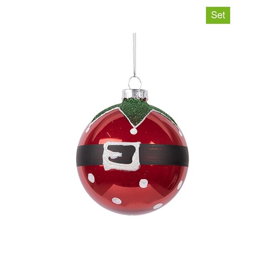 Clayre &amp; Eef Bombki (2 szt.) w kolorze czerwonym - Ø 8 cm ze sklepu Limango Polska w kategorii Dekoracje bożonarodzeniowe - zdjęcie 187547183