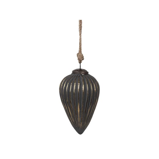 Clayre &amp; Eef Bombka w kolorze złoto-szarym - wys. 13 x Ø 10 cm ze sklepu Limango Polska w kategorii Dekoracje bożonarodzeniowe - zdjęcie 187547194