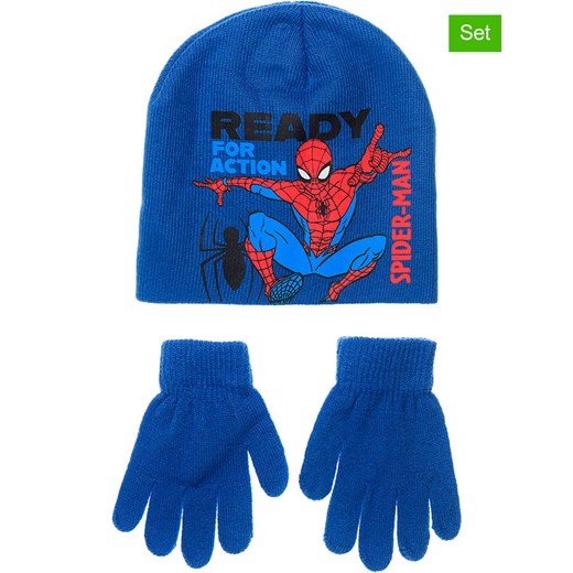 Spiderman 2-częściowy zestaw &quot;Spider-Man&quot; w kolorze niebieskim ze sklepu Limango Polska w kategorii Czapki dziecięce - zdjęcie 187548302