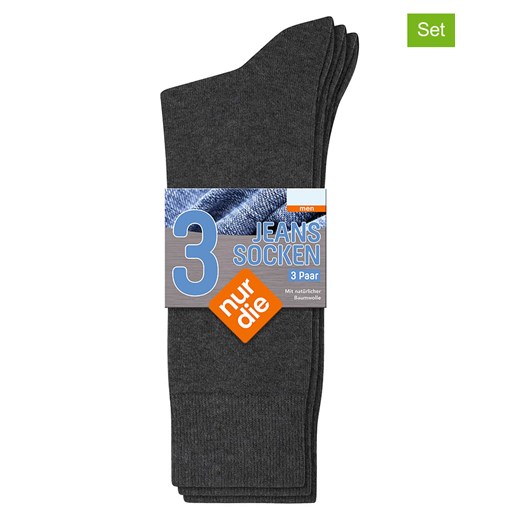 Nur Die Skarpety (3 pary) w kolorze antracytowym ze sklepu Limango Polska w kategorii Skarpetki męskie - zdjęcie 187548672
