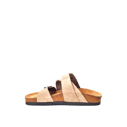 Moosefield Skórzane klapki w kolorze beżowym ze sklepu Limango Polska w kategorii Klapki damskie - zdjęcie 187548774