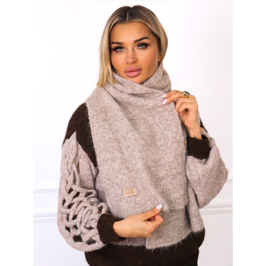 SZAL DZIANINOWY Z DOMIESZKĄ WEŁNY ORAZ LOGO- FANGO ze sklepu olika.com.pl w kategorii Szaliki i chusty damskie - zdjęcie 187548942