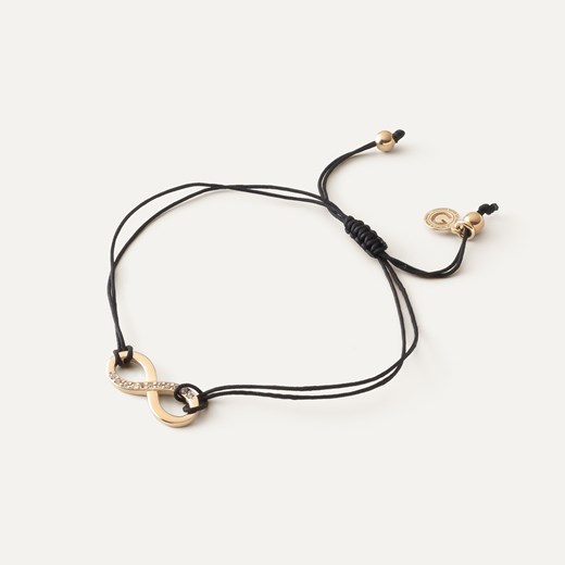 Bransoletka nieskończoność z cyrkoniami na sznurku, srebro 925 w złotym pokryciu ze sklepu GIORRE w kategorii Bransoletki - zdjęcie 187549134