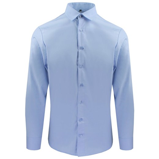 Delikatnie Wyszczuplana (Slim) Męska Koszula - Lanier - Jasnoniebieska KSDWLNR0010niebSL ze sklepu JegoSzafa.pl w kategorii Koszule męskie - zdjęcie 187549314