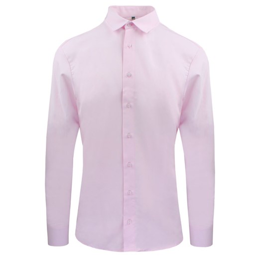 Delikatnie Wyszczuplana (Slim) Męska Koszula - Lanier - Różowa KSDWLNR0012jodlaROZsl ze sklepu JegoSzafa.pl w kategorii Koszule męskie - zdjęcie 187549320