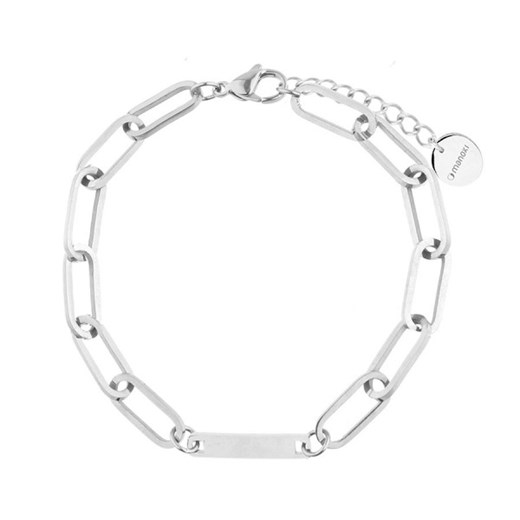 Bransoletka damska srebrna z blaszką do grawerowania ze stali szlachetnej ze sklepu manoki.pl w kategorii Bransoletki - zdjęcie 187549322