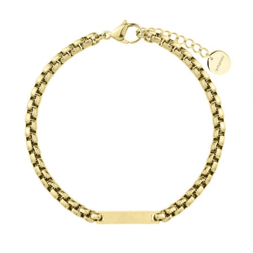 Bransoletka damska złota łańcuszkowa splot belcher z blaszką do grawerowania stal ze sklepu manoki.pl w kategorii Bransoletki - zdjęcie 187549323