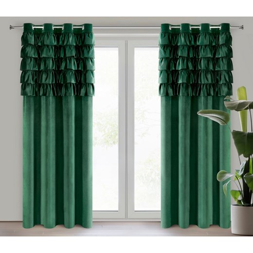 ZASŁONA GOTOWA AURA 140 X 250 CM CIEMNOZIELONY ze sklepu lenaodniemowlakadoszkolniaka.pl w kategorii Zasłony - zdjęcie 187549440