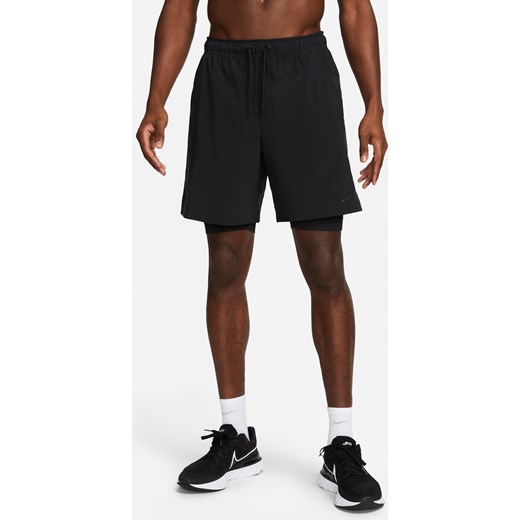 Męskie uniwersalne spodenki 2 w 1 Dri-FIT 18 cm Nike Unlimited - Czerń ze sklepu Nike poland w kategorii Spodenki męskie - zdjęcie 187550244