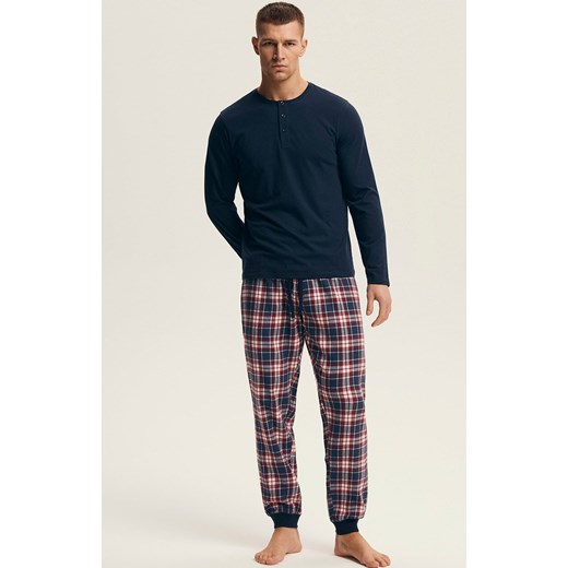 Henderson bawełniana piżama męska Noir 43457-59X, Kolor granatowo-czerwony, Rozmiar 2XL, Henderson ze sklepu Intymna w kategorii Piżamy męskie - zdjęcie 187552664