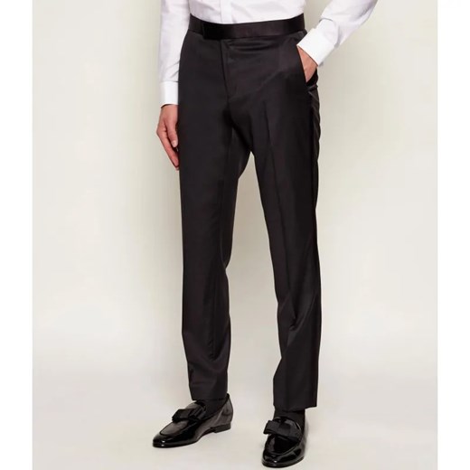 BOSS BLACK Wełniane spodnie H-GENIUS-TUX-B1 | Slim Fit | z dodatkiem jedwabiu ze sklepu Gomez Fashion Store w kategorii Spodnie męskie - zdjęcie 187553502